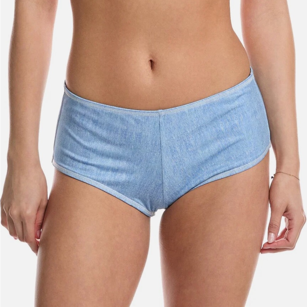 WeWoreWhat Light Blue Boyshort Swim Bottoms